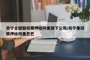 苏宁全部股权质押给阿里旗下公司/苏宁集团质押给阿里巴巴